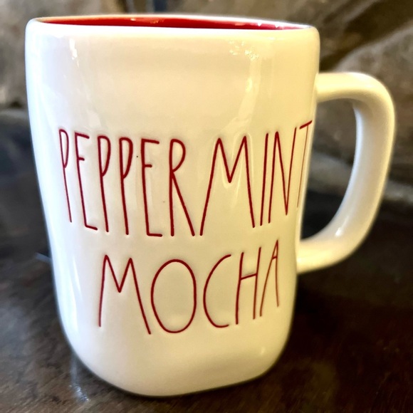 RAE DUNN Peppermint Mocha with Red Inside Coffee Mug - Picture 3 of 4